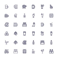 Editable 36 brewery icons for web and mobile