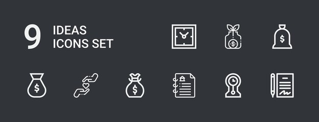 Editable 9 ideas icons for web and mobile
