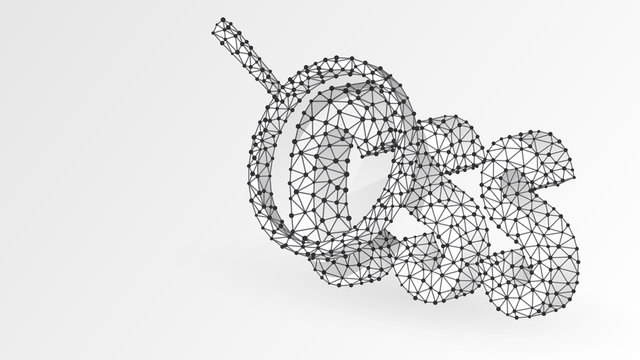 Magnifying glass on Cascading Style Sheets coding language sign. Abstract, digital, wireframe, low poly mesh, vector white origami 3d illustration. Theme development analysis, css concept. Line, dot