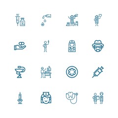 Editable 16 nurse icons for web and mobile