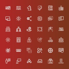 Editable 36 network icons for web and mobile