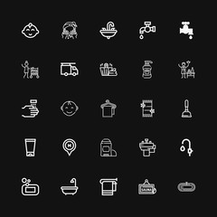 Editable 25 bath icons for web and mobile
