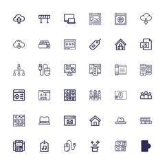 Editable 36 site icons for web and mobile
