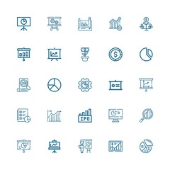 Editable 25 statistics icons for web and mobile