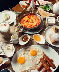 breakfast set on the table