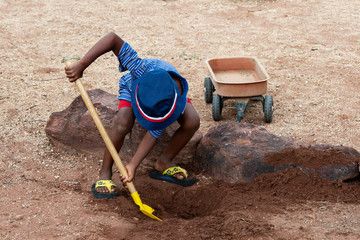 working African child