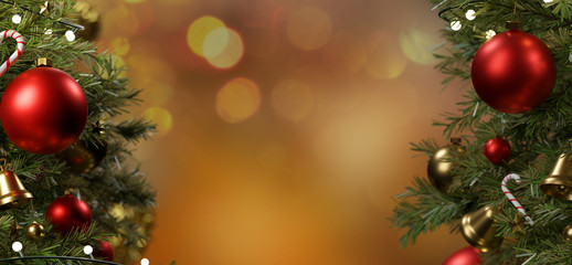 Fototapeta na wymiar Christmas background with ornament and light atmosphere