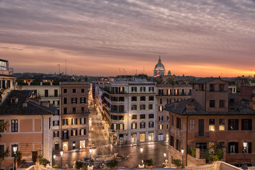 Fototapeta na wymiar Piazza di Spagna vista