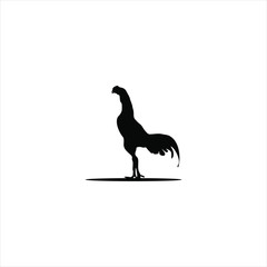 Black Rooster logo design free vector  silhouette
