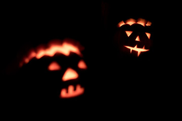 Two homemade Halloween pumpkin