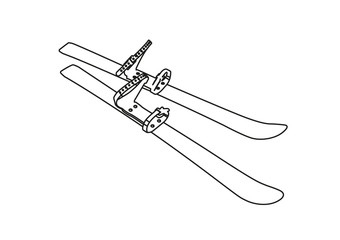 ski contour vector illustration isolated