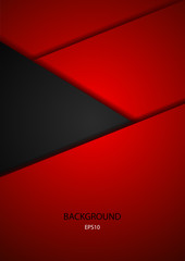 Obraz premium Layer geometric overlap dimension abstract black background red colorful wallpaper