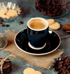 double espresso on the table