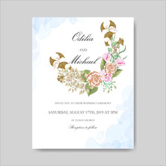 wedding cards invitation with beautiful floral themes