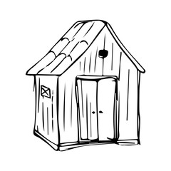 rustic barn drawing vector sketch