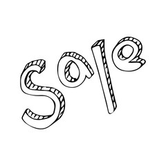 inscription sale drawing  vector sketch