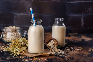 Homemade vegan oat milk