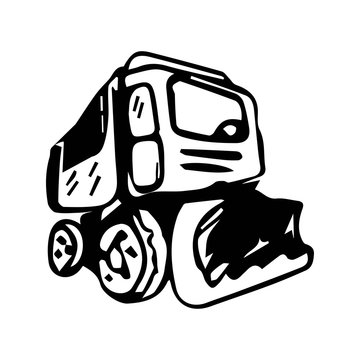 truck with a bucket vector sketch