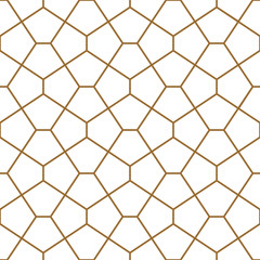 Seamless decorative geometric pattern in golden and white.EPS10.