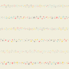  Floral vector seamless pattern. Simple stylized flowers background.