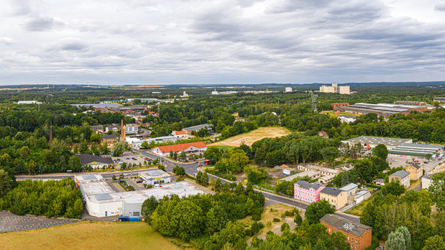 The city of Eberswalde from above ( Brandenburg / Germany )