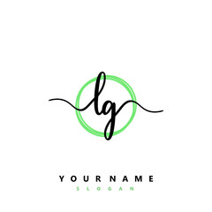 Obraz premium LG Initial handwriting logo vector
