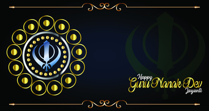 Creative illustration of Guru Nanak Jayanti, Happy Gurpurab, festival of Sikh celebration (prakash utsav)