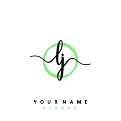 LJ Initial handwriting logo vector