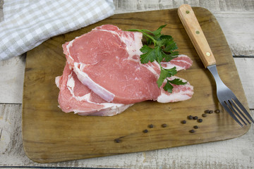 raw veal chopped on a cutting board