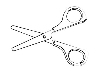 scissors contour vector illustration isolated