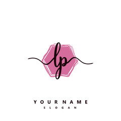 LP Initial handwriting logo vector