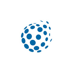 3D globe icon logo design vector template