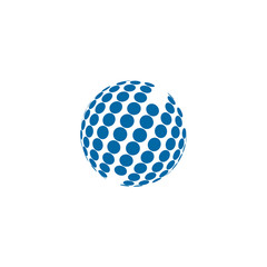 3D globe icon logo design vector template