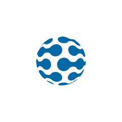 3D globe icon logo design vector template