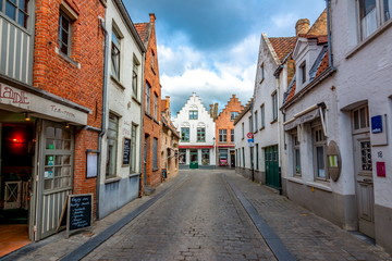 Fototapeta na wymiar Bruges, Belgium - June 2018: Medieval streets of old Brugge