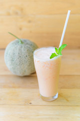 Milk melon Smoothie in glass