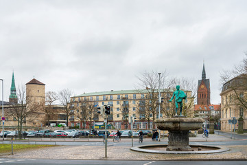 Fototapeta premium HANNOVER, GERMANY- March 13, 2018 : Street view of downtown in Hannover, Germany.