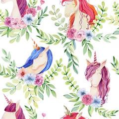Printed kitchen splashbacks Unicorn Watercolor cute unicorns