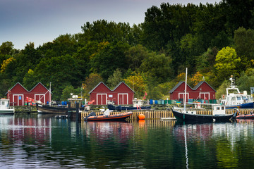 Fototapeta premium Baltic Sea near Boltenhagen with fishing port