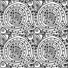 Abstract seamless hand-drawn texture. Black and white vector graphic illustration.