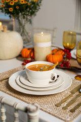 pumpkin soup on the table 2
