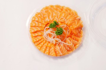 sliced salmon