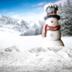 Winter background of snow and free space for your decoration 