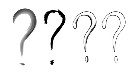 hand drawn. question mark set.
