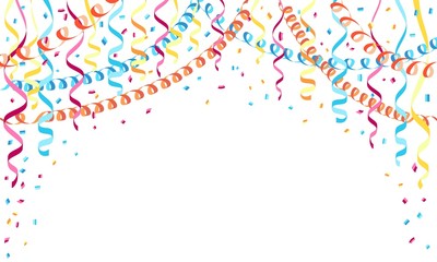 Party serpentine concept banner. Flat illustration of party serpentine vector concept banner for web design