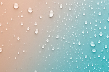 Drops of water on a color background