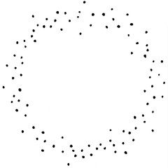 Hand Drawn Round Isolated Black Ink Frame