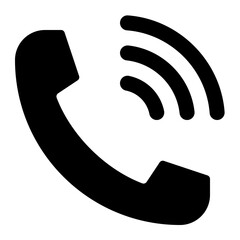 Calling Telephone Glyph Icon Vector