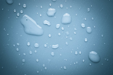 Drops of water on a color background
