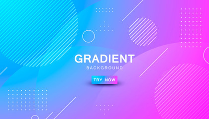 Fototapeta premium Colorful geometric shape background. pink and blue gradient.